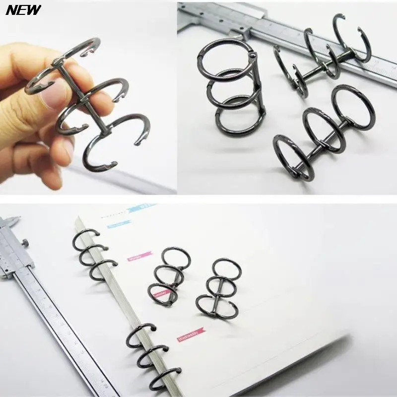 2Pcs Metal Loose Leaf Book Binder 3 Rings For Notebook Album Scrapbook Clips Metal Ring Binder Calendar Circle Stationery Office
