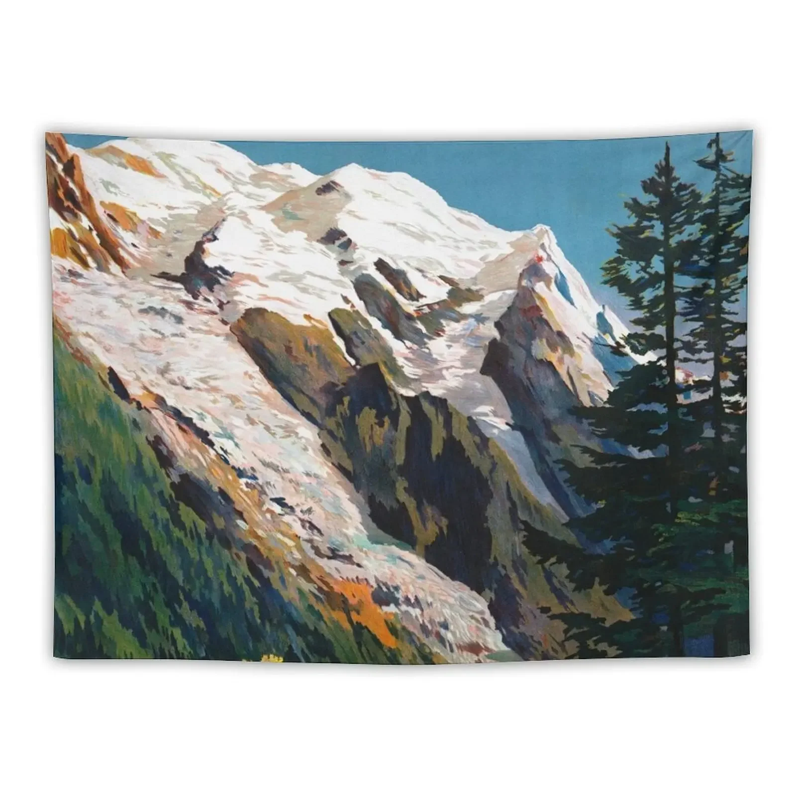 

Mont Blanc France Vintage Travel Poster Restored Tapestry Room Ornaments Room Decor Aesthetics For Room Tapestry