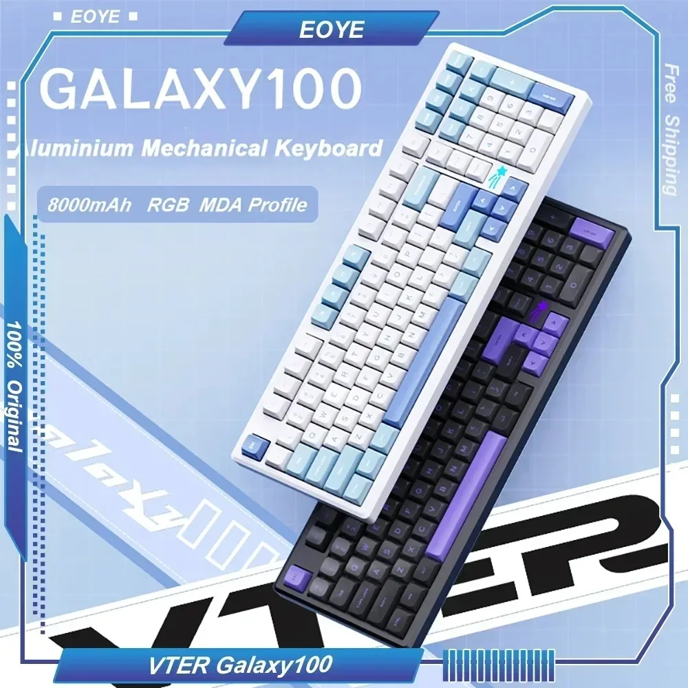 vter galaxy100 liga de aluminio teclado mecanico 100 layout rgb junta suporte eixo personalizado troca quente com fio sem fio escritorio diy 01