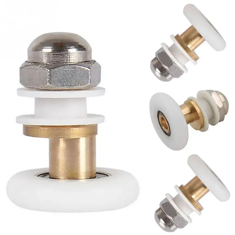 1/2/4 PCS Tür Roller Dusche Badezimmer Einzigen Konvexen Kupfer Lager Ball Pulley Einzelnen Rad Durchmesser 20/23/25/27mm