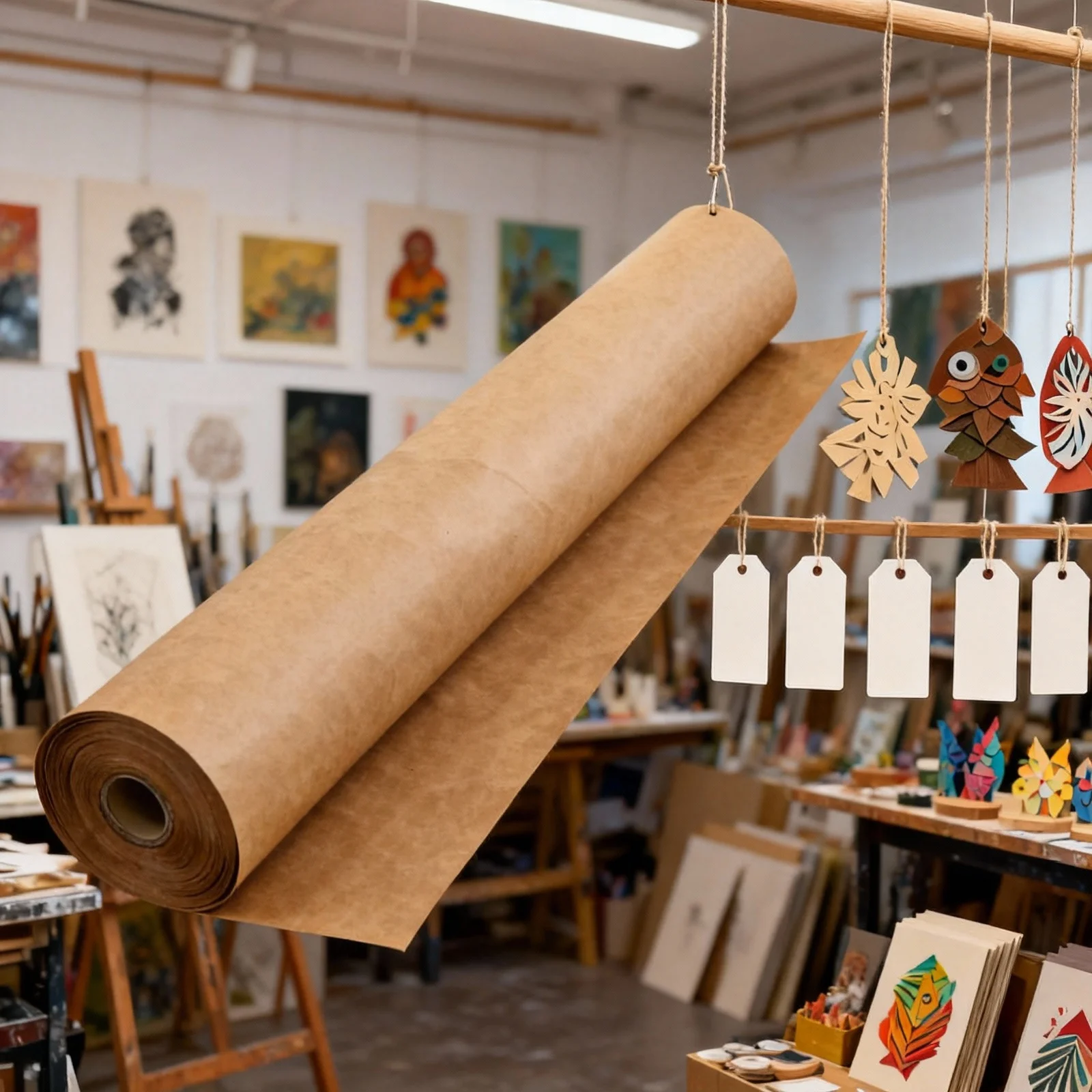 

1 Roll Brown Kraft Wrapping Paper Roll DIY Craft Gift Packing Material Butcher Paper for Handmade Projects