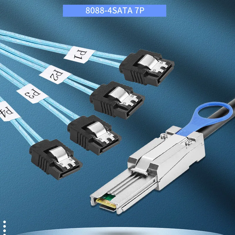 Mini SAS SFF8088 Male To  4 SATA Cable Internal SFF8088 Motherboard Controller To 4 SATA  Hard Disk External Data Cable