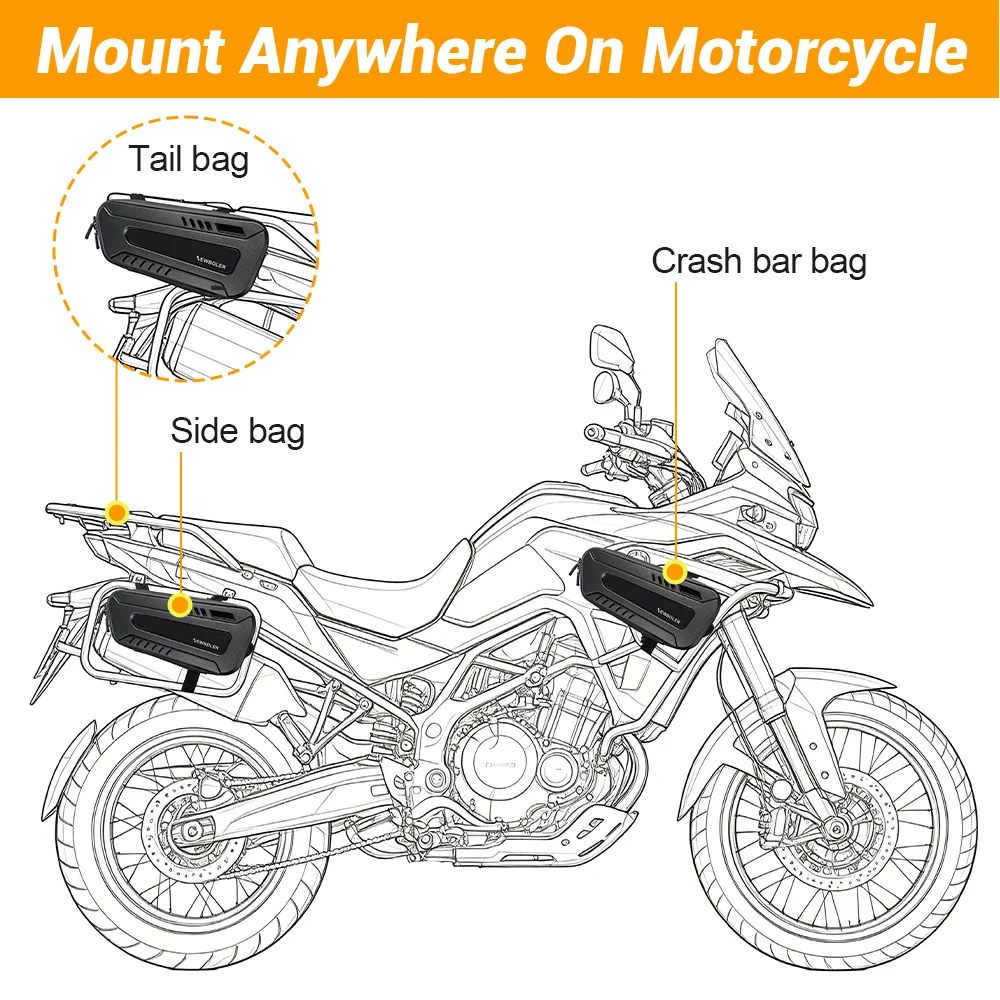 Motorcycle Side Bag Large Capacity Motorcycle Side Pocket Multifunctional Electric Bicycle Hanging Bag for Universal Motorcycle