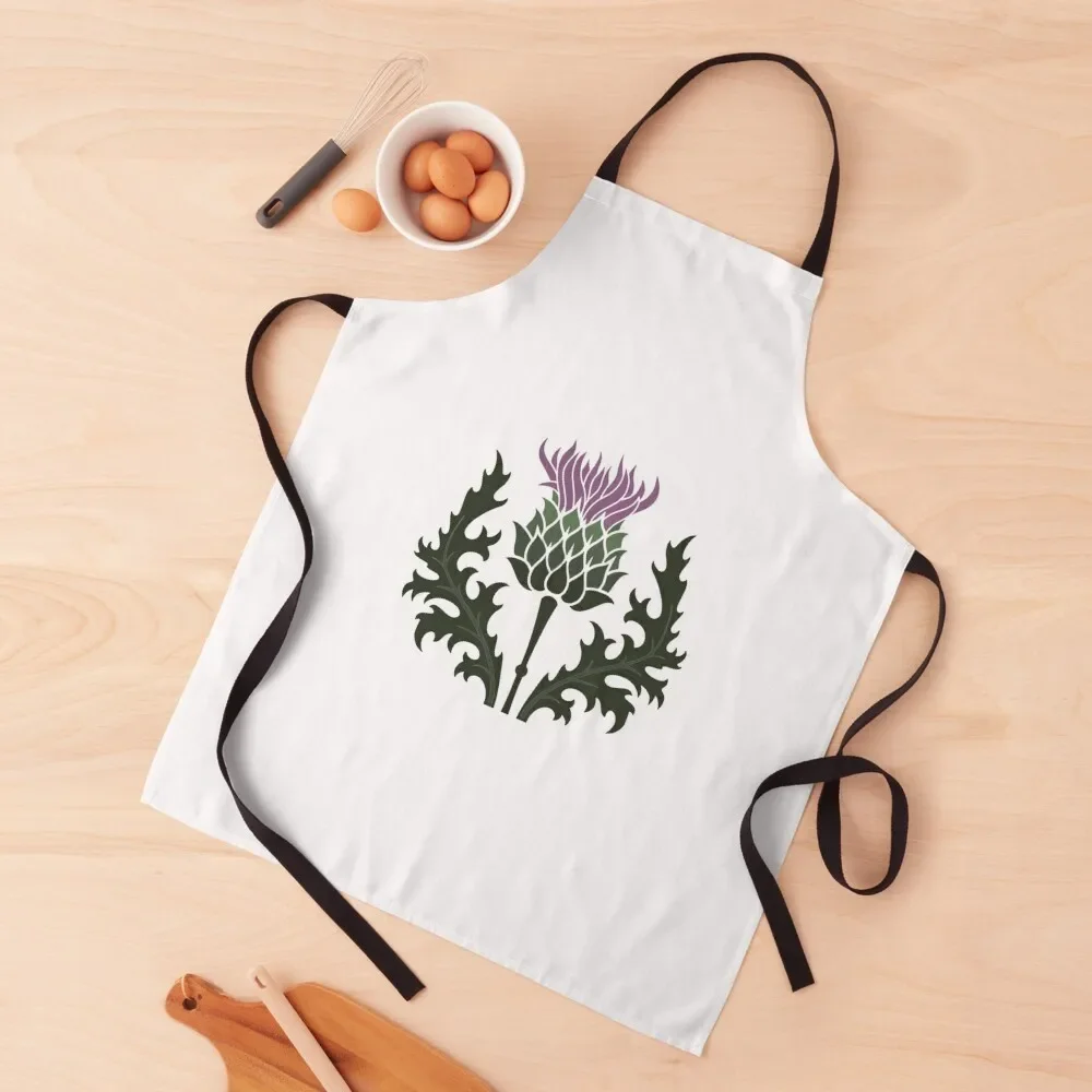 

Scottish Thistle Flower of Scotland Apron men's barbecue barber uniform kitchen woman professional hairdressing Apron