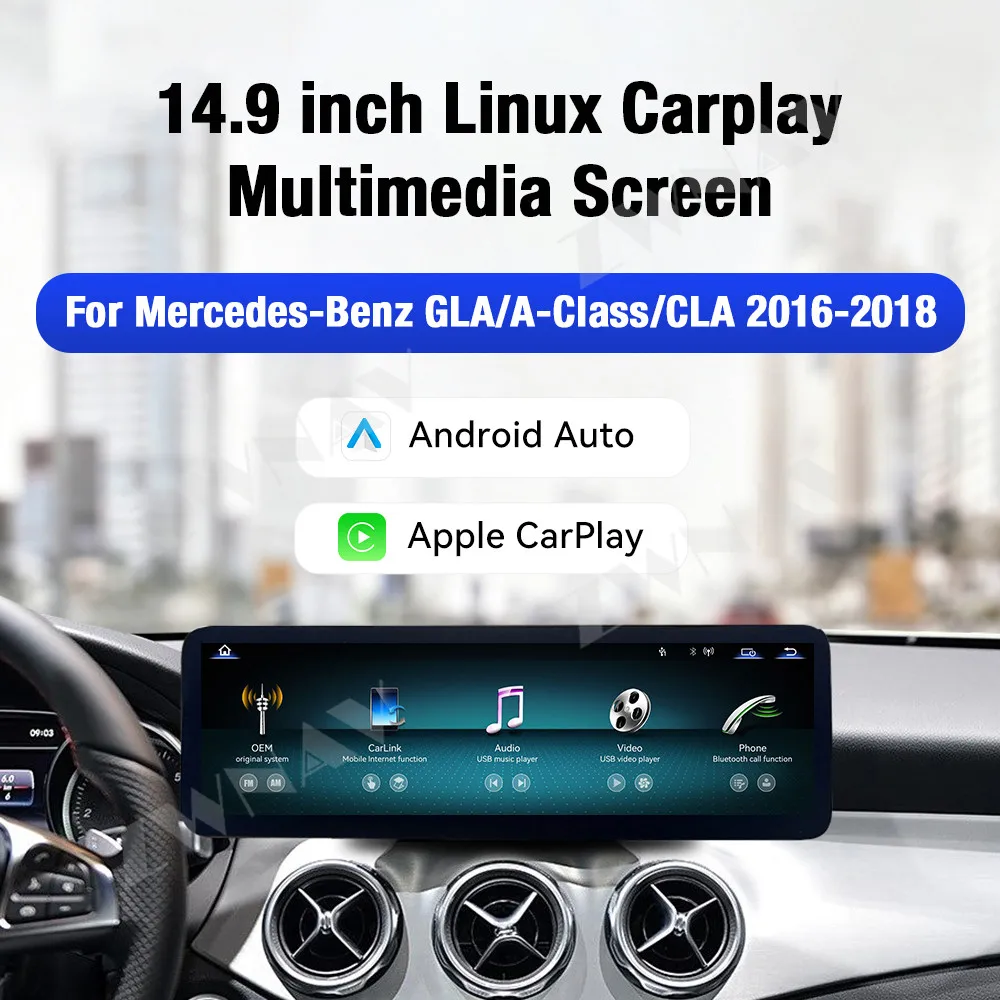 LINUX System Car Player Head Unit For Mercedes-Benz GLA/A-Class/CLA 2016-18 GPS