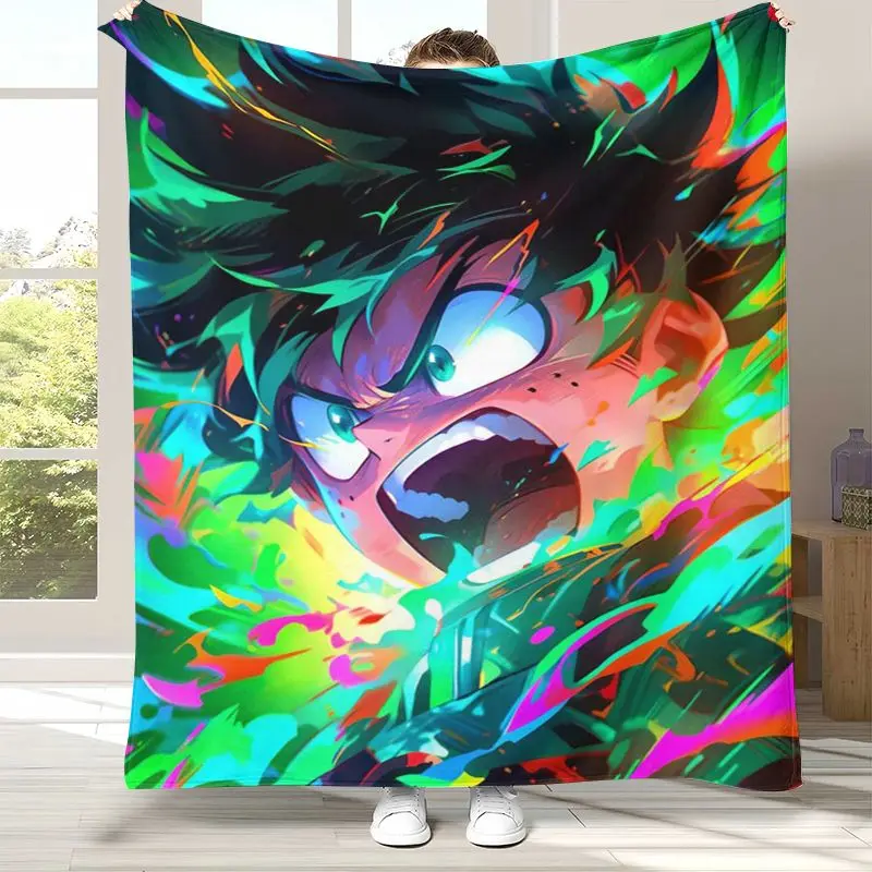 My Hero Academia Anime Cartoon Flannel Blanket,Ultra Soft Warm Plush Throw for Home Bedroom Bed Sofa Cover Camping Picnic gift view 5