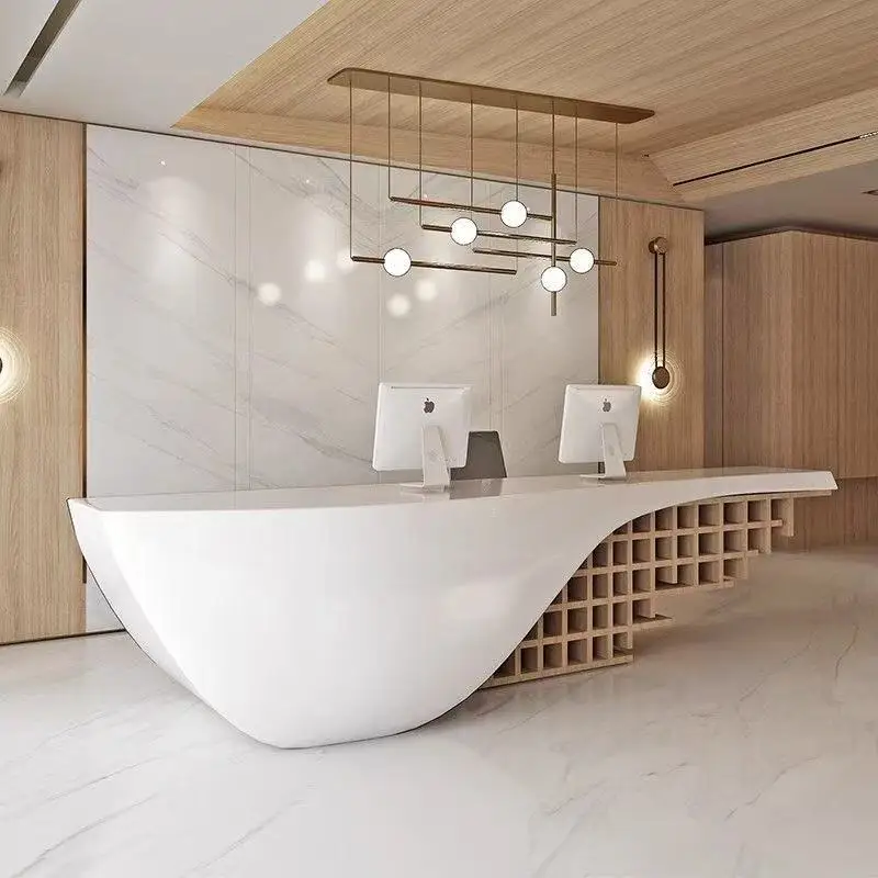&c Simple Modern bar Beauty Salon Cashier Agency Creative Consultation Desk Paint Fiberglass Reception Desk