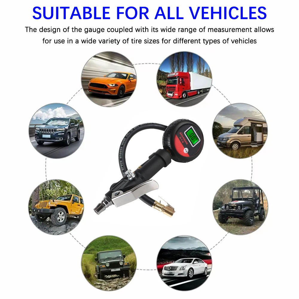 

High Precision Monitor System Test Accessories LCD Digital Tyre Tester for Car Truck Vehicle Motorcycle Auto Tire Pressure Gauge