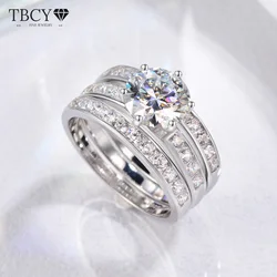 TBCYD 2CT 3-in-1 Moissanite Detachable Stacking Ring Sets For Women S925 Silver D Color Diamond Wedding Band Party Fine Jewelry