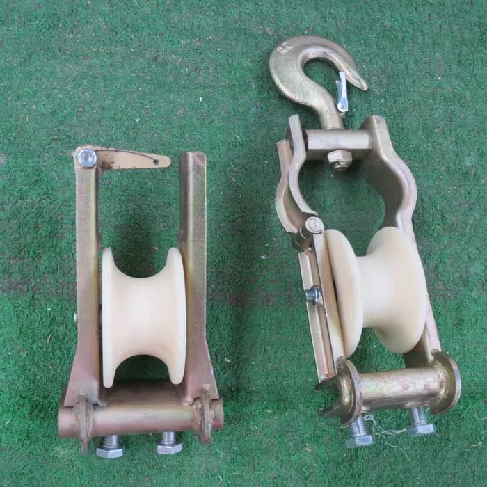 Bloque de polea de nailon con rodillo de cable y gancho giratorio