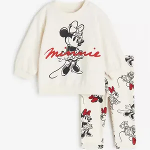 Autumn Girls Long Sleeve 1-6Age Children Children Cartoon Print Sweatshirt + Pants Two Parts Minnie Piece Print Clothing 8 Main Sales Set Minnie - №6