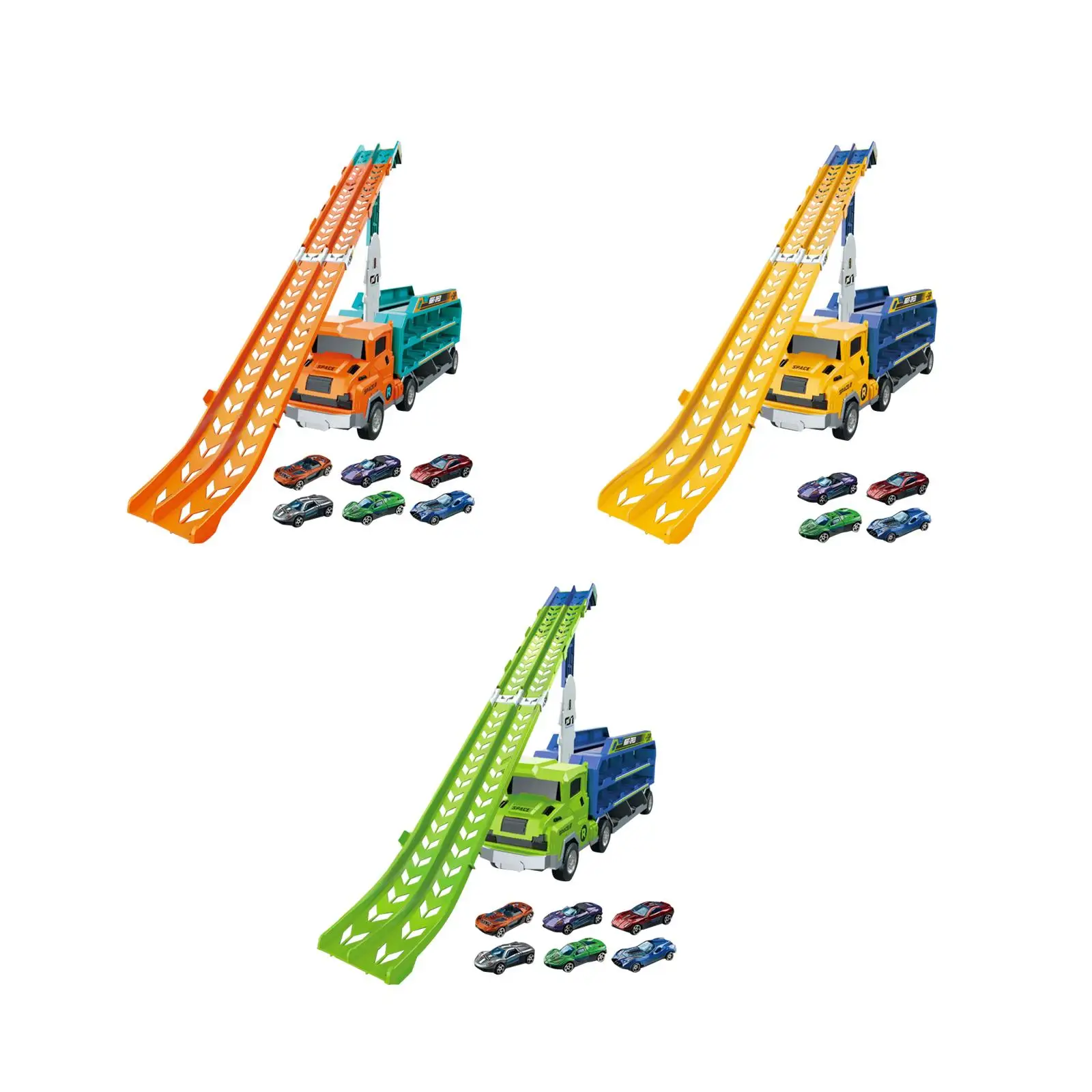 

Big Hauler Truck Toy with 6 Metal Race Cars Deform Storage Transporter Toy for Age 3+ Toddler Birthday Gift Kids Boys Girls