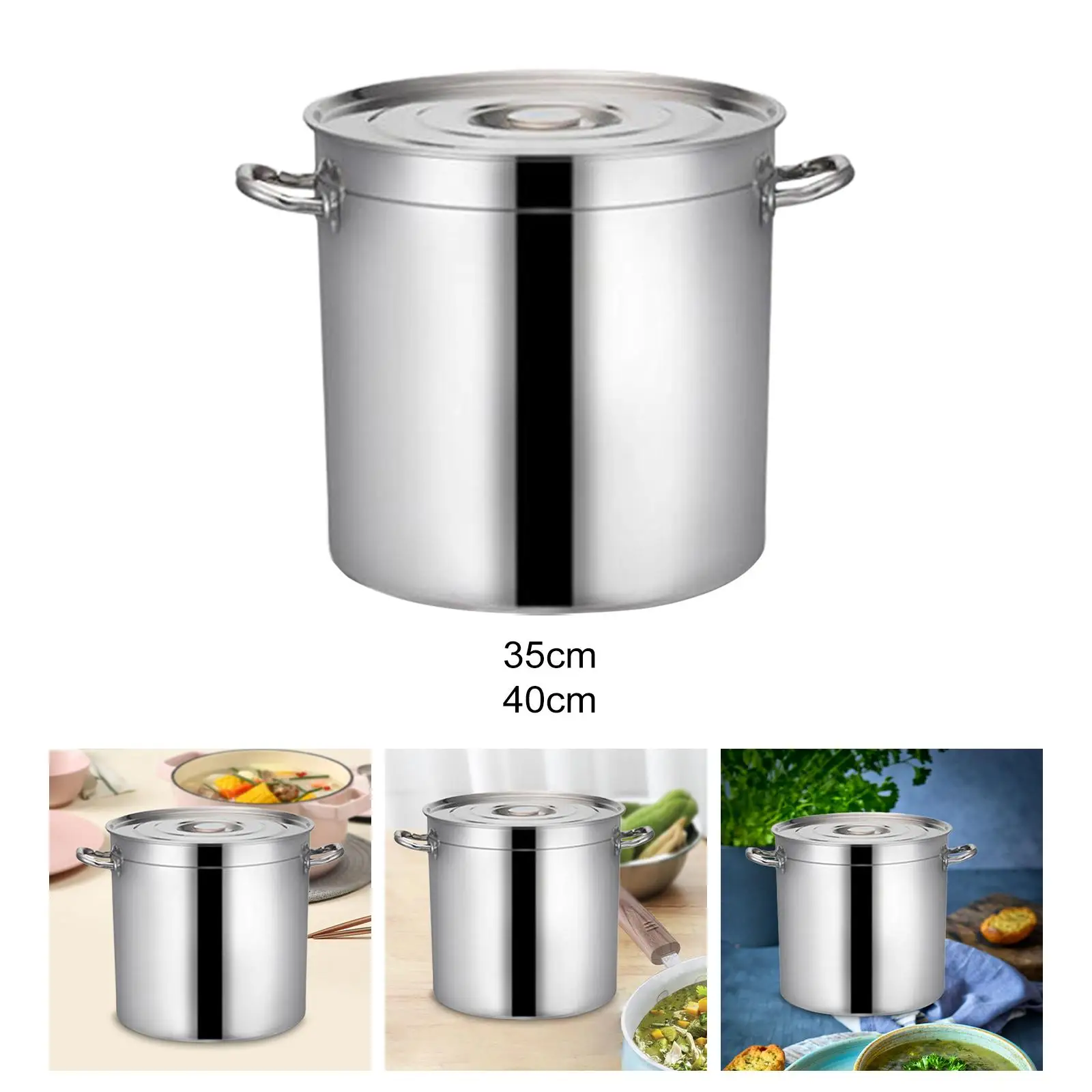 Stainless Steel Stockpot Heavy Duty for Delicious Soups with Lid Easy to Clean