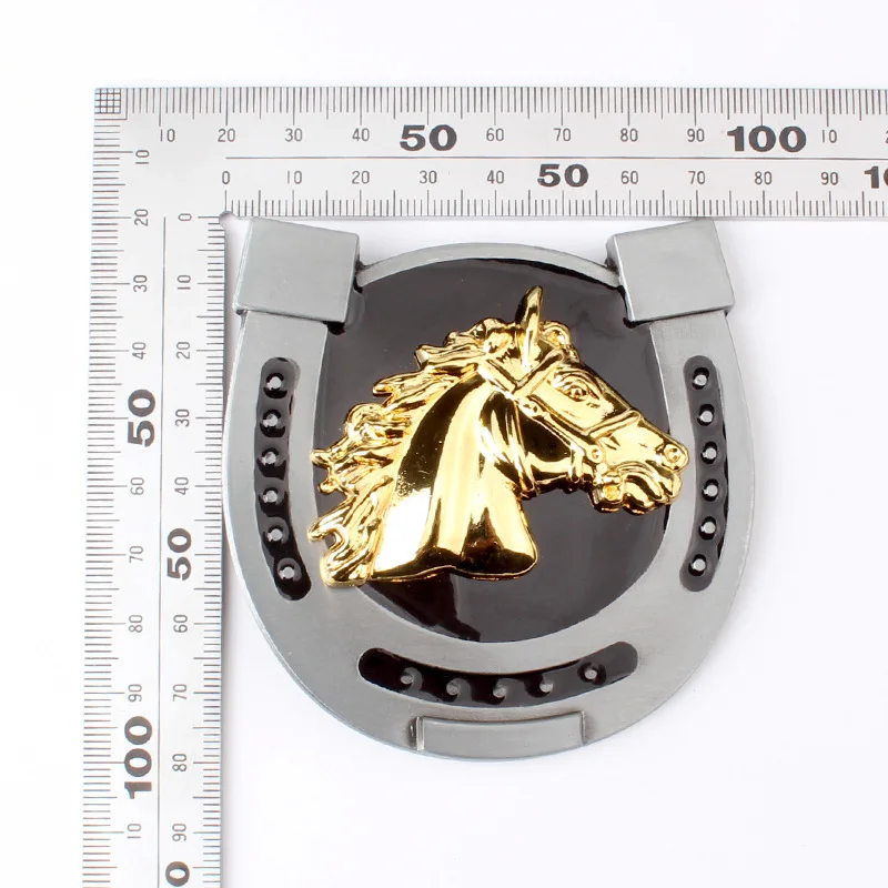 Equestrian Theme Belt Buckle Golden Horse Head Buckle Belt DIY Components