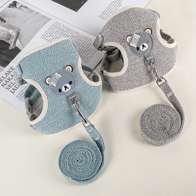 

New Cute Rabbit Harness and Leash Set Bunny Pet Accessories Vest Harnesses Rabbit Leashes for Outdoor Walking Pets Supplies