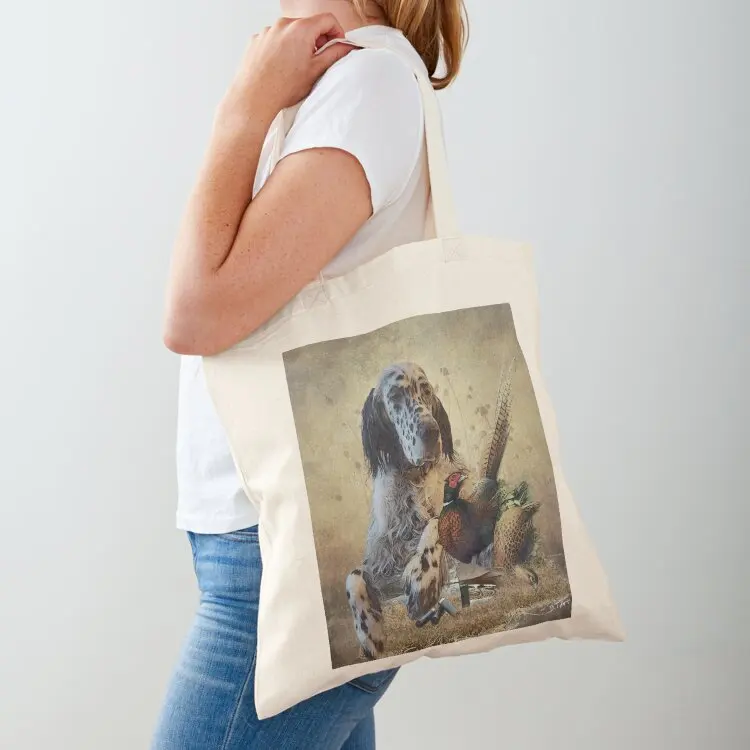 

English setter with pheasants, art Tote Bag tote bag university cute pouch bag Lady foldable reusable