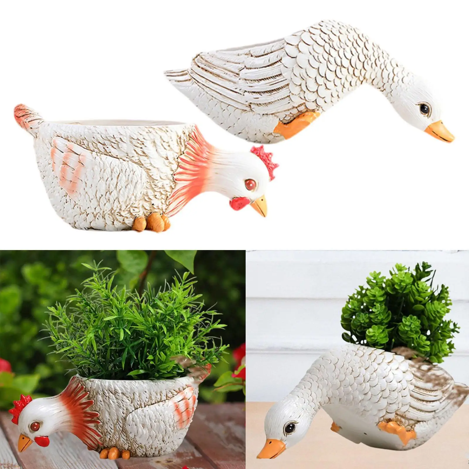 Animal Plant Pot Cute Unique Funny Ornament Mini Flowerpot Easter Flower Planter for Tabletop Festival Office Indoor Patio