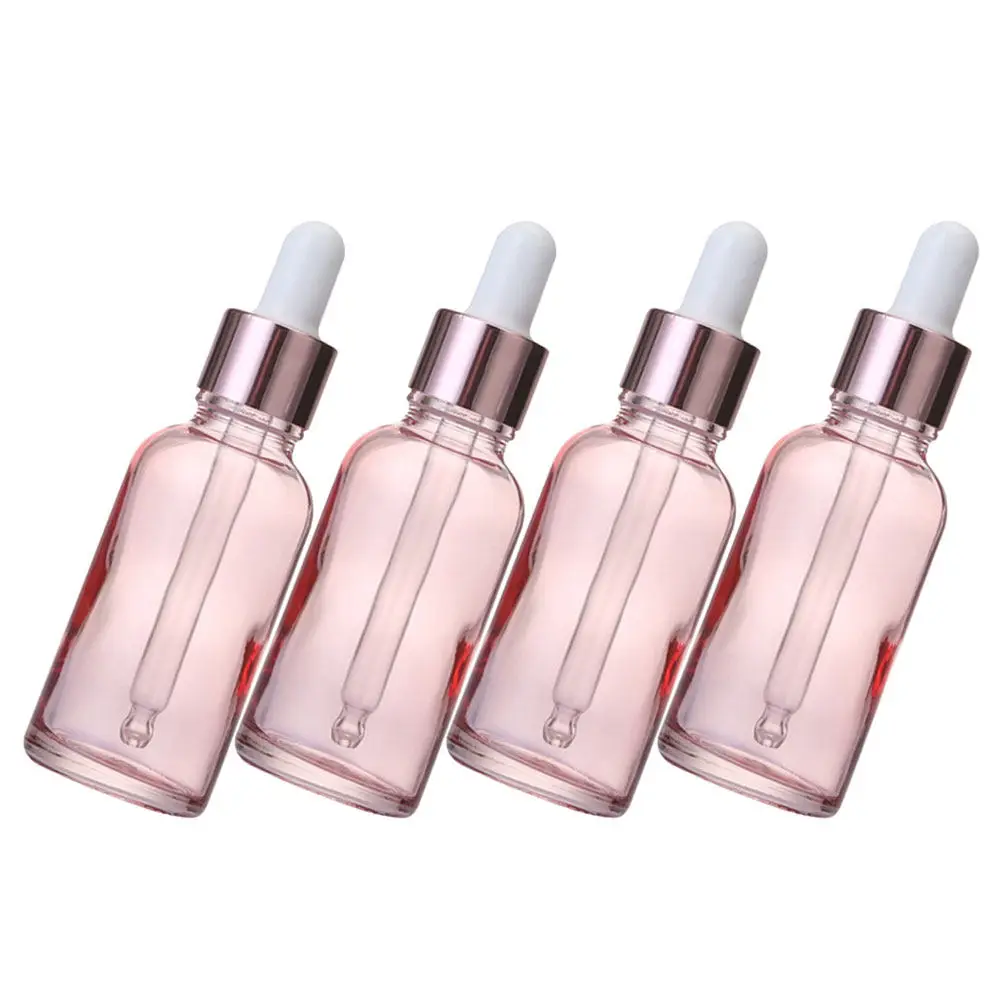

4 шт. стеклянные флаконы для эфирных масел с пипеткой, многоразовые, герметичные, портативные маленькие бутылочки для путешествий, самостоятельного изготовления парфюмерных масел и ароматерапии