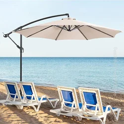 2.7M 8Ribs Parasol Replaceable Cloth Waterproof Sunshade Canopy Outdoor Awining without Stand Garden Patio Banana Umbrella Cover