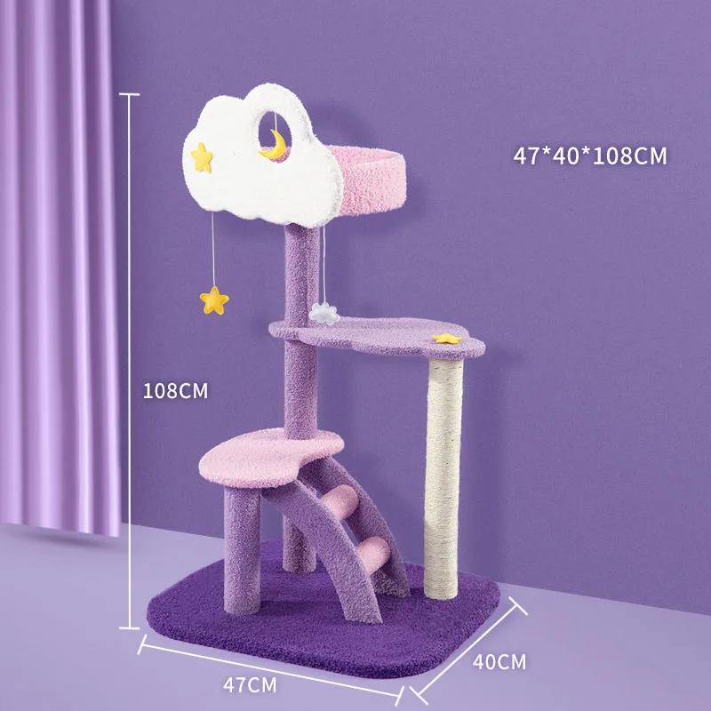 Pet Cat Tree Toy Condo Cat Climbing Tower Multi-layer With Hammock Cat House Climbing Frame Jumping Toy Scratching Post for Cat