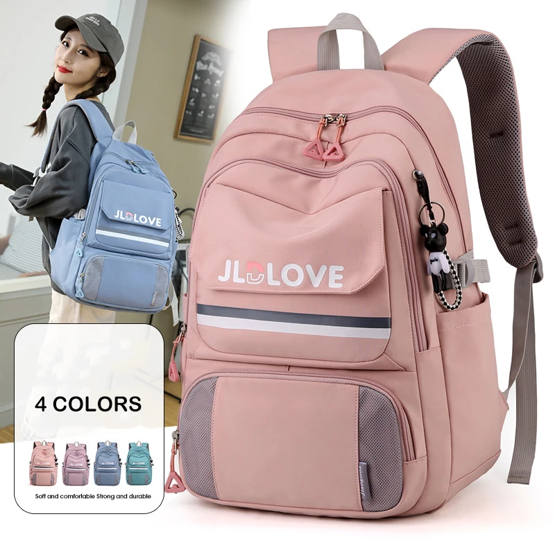 Casual Backpacks for Women School Students Girls Book Bag Simple Laptop Computer Backpack Lady Multipocket Travel Bags Packsack