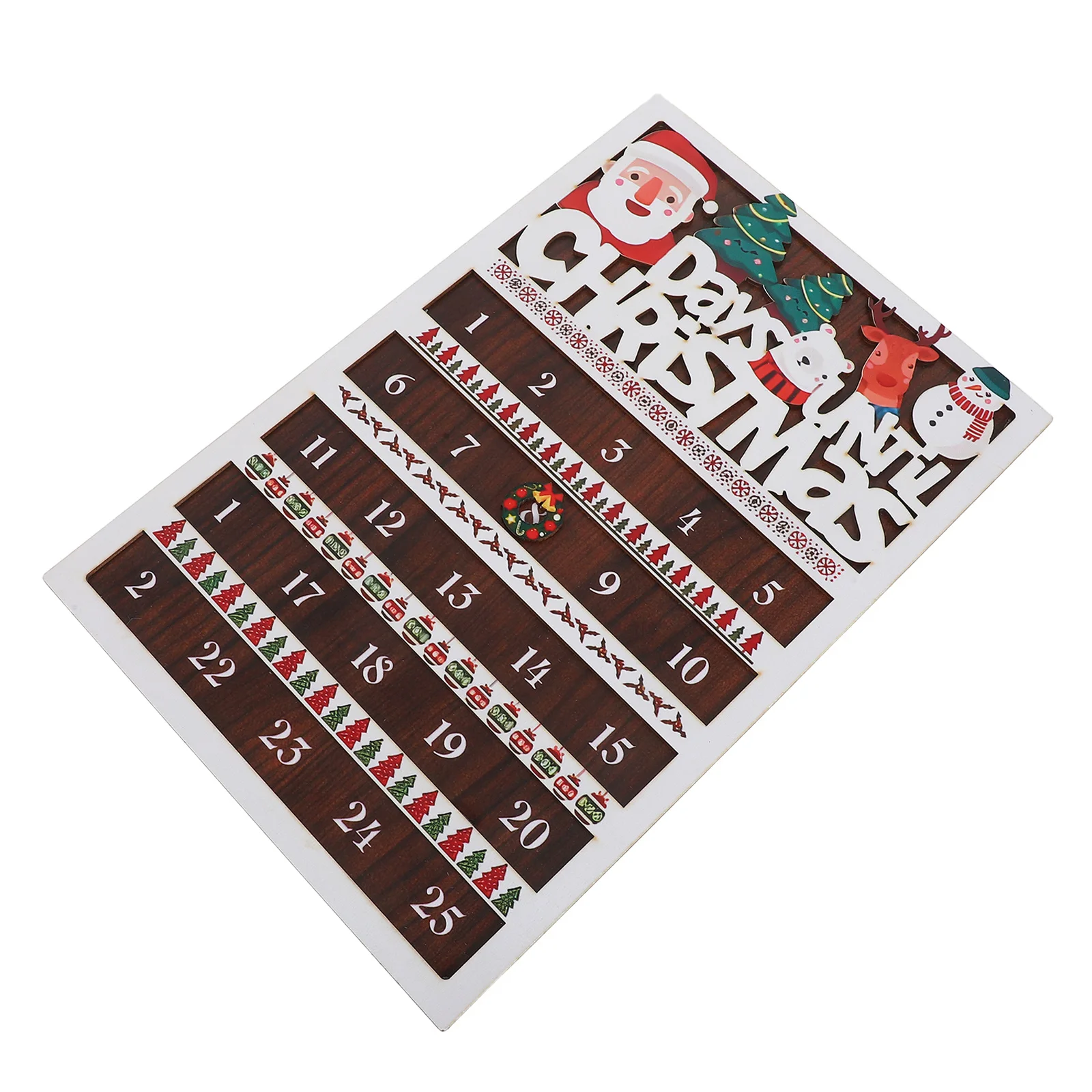 

25 Days Wooden Christmas Countdown Calendar Rustic Farmhouse Advent Decor Wall Hanging Xmas Sign Tabletop Holiday Countdown
