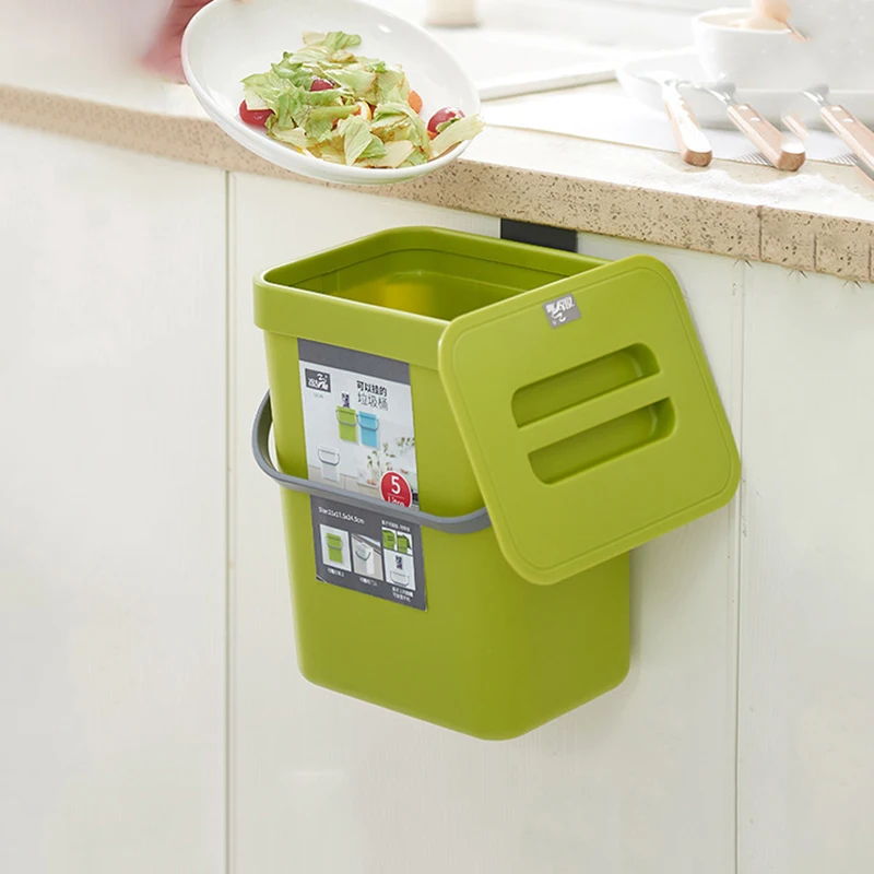 Space Saving Quiet Close Trash Can 3L Eco-Friendly Sealed Bin For Kitchen & Office Wall Mounted Garbage Bin