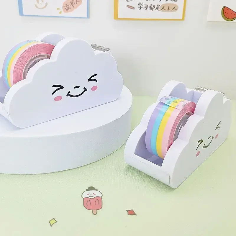 1 Pcs Cute Cloud Masking Tape Sticker Cutter Washi Tape Storage Organizer Cutter Office Tape Dispenser Office Supplies