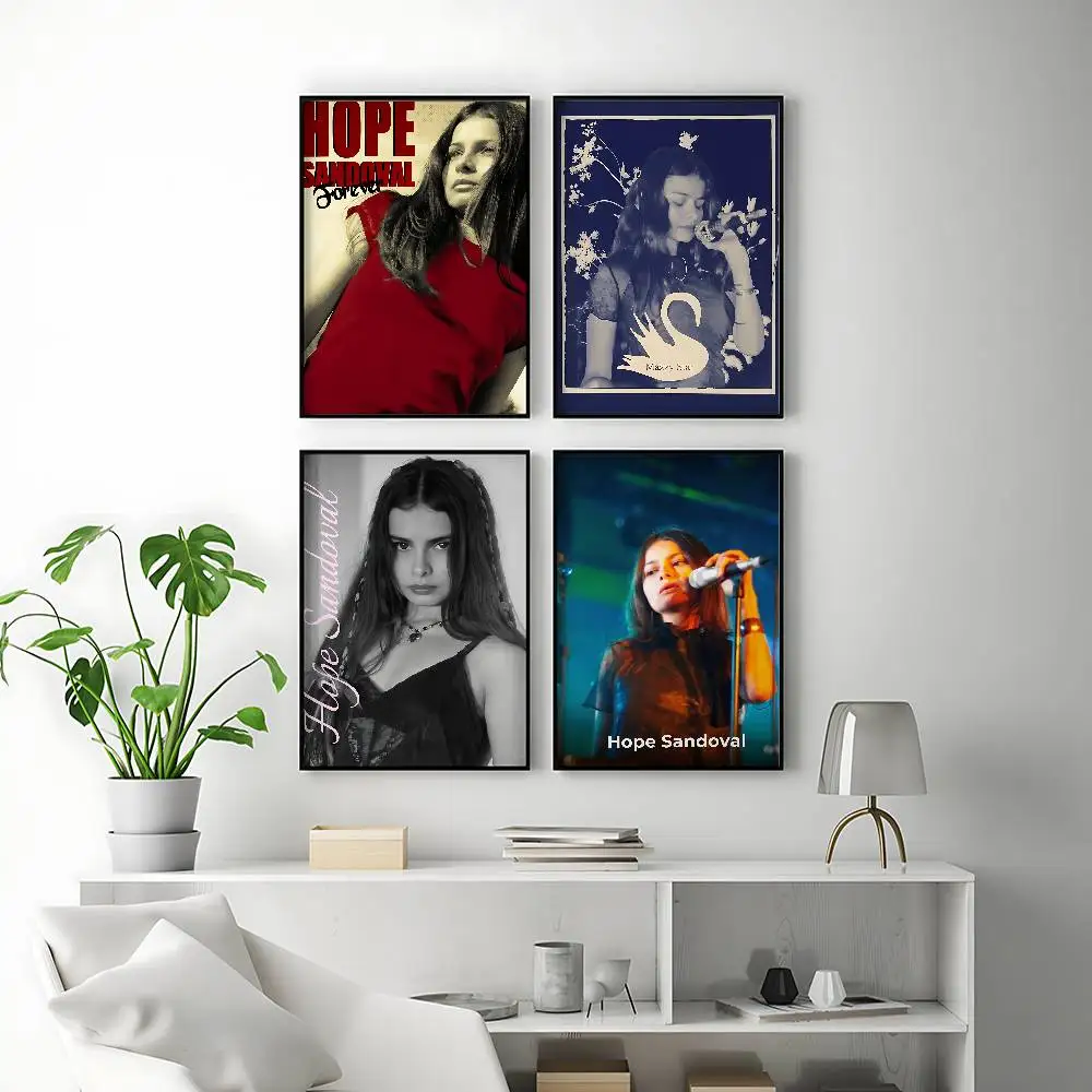 Aesthetic Singer Hope Sandoval Posters Premium Self-Adhesive No Residue Wall Sticker for Home Office Bar Decor