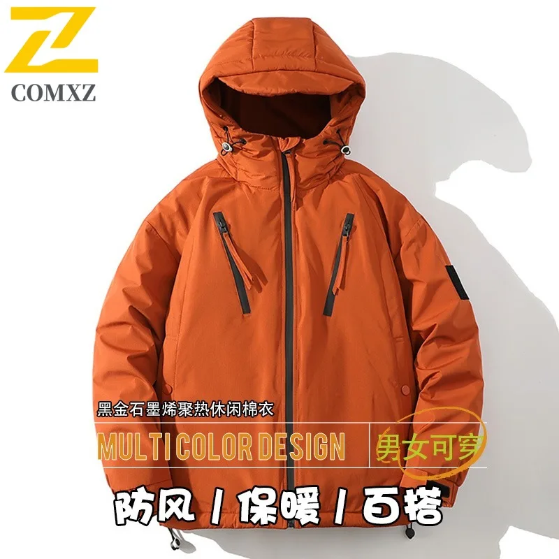 

COMXZ 2025 Stand Collar Puffer Jacket Winter Unisex American Style Waterproof Windproof Warm Outdoor Sports Casual Fashion Coat