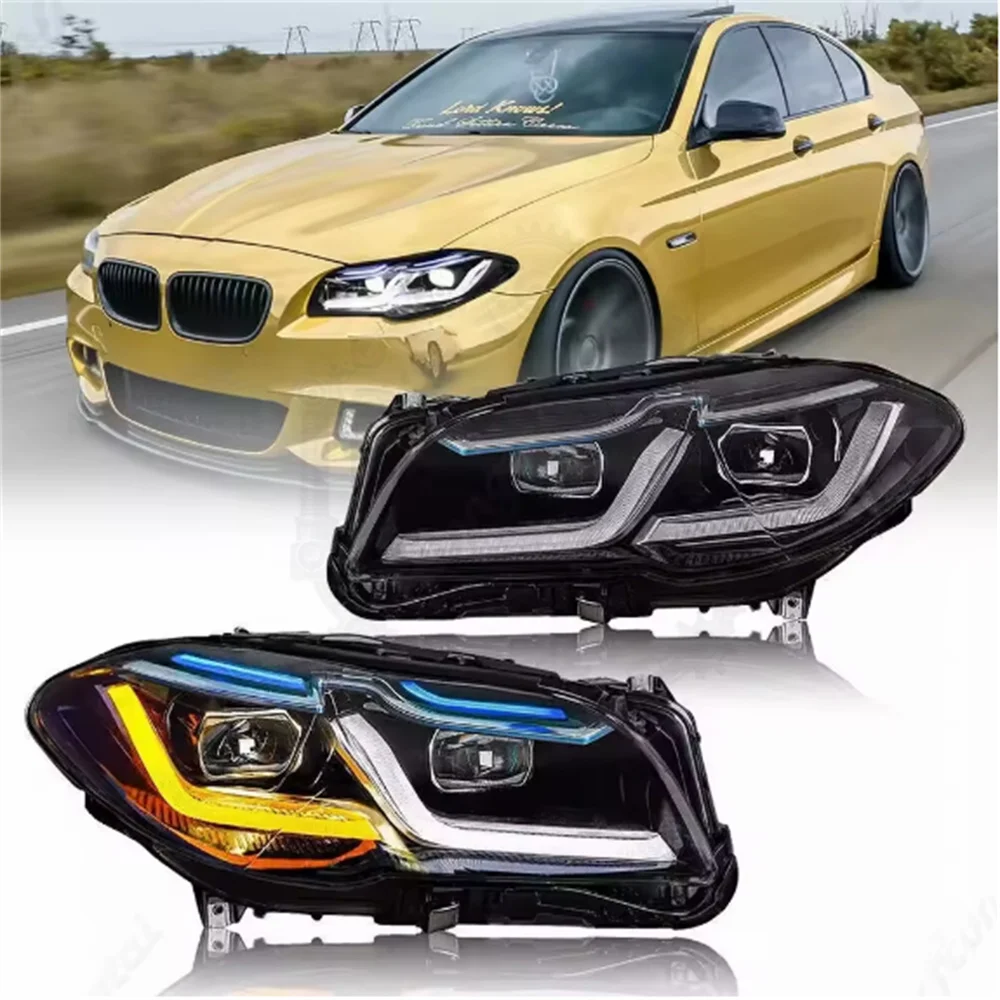 

LED Pair Headlight Assemblies For BMW 5 Series F10 F11 2011-2017 528i 535i Xenon W/AFS Headlights With Sequential Turn Signal