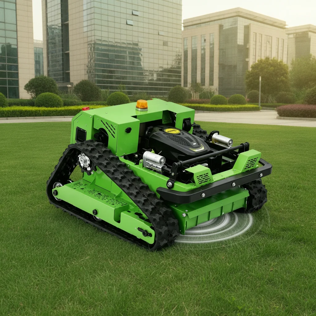 

free shipping CE EPA 900mm remote control crawler lawn mower 452cc engine heavy duty slope grass cutter garden machine