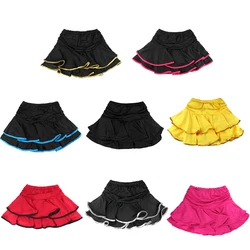 Girls Latin Dance Skirt Kids Children Practice Dancing Skirt with Shorts Rumba Samba Skirt