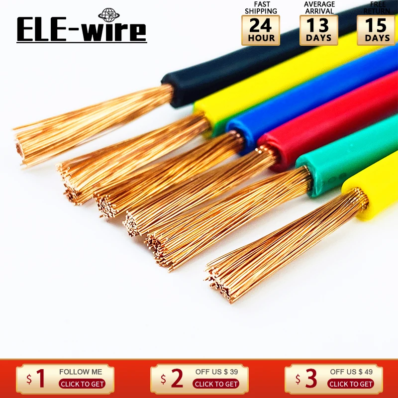 

100m/roll Copper wire PVC Multicore Strand Flexible Electric Cable For Home Power Switch led Lighting wiring 22AWG 20AWG 18AWG