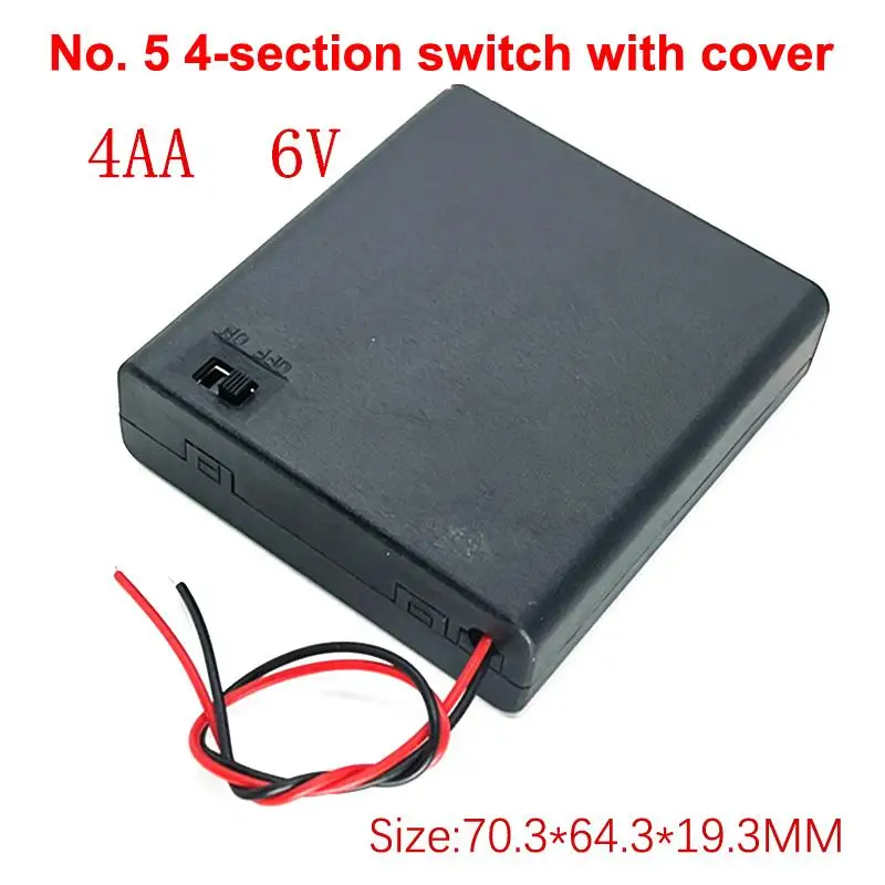 (BBQ4)AA Battery Case Box 1/2/3/4 Slot AA Battery Holder 14500 AA Storage Box DIY With Leads Series Connection