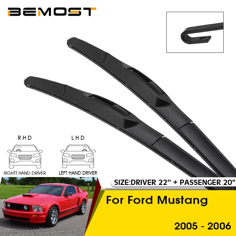 

Car Wiper Blades For Ford Mustang 2005-2006 Windshield Windscreen Front Window Blades 22"+20" Car Accessories