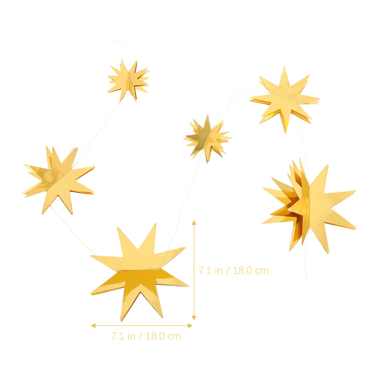 

4Set Stars Garland Decorations 3D Metallic Paper Hanging Streamers for Christmas Party Wall Window Home Office Xmas Decor Indoor