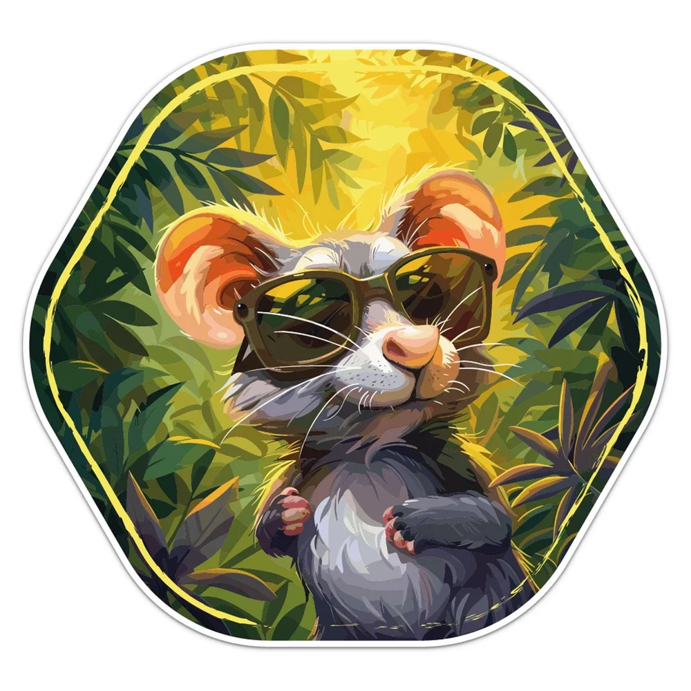 Cool Mouse Wild Animal Funny Vinyl Car Sticker Self Adhesive Decal for Car Bumper and Toolbox Car Accessories
