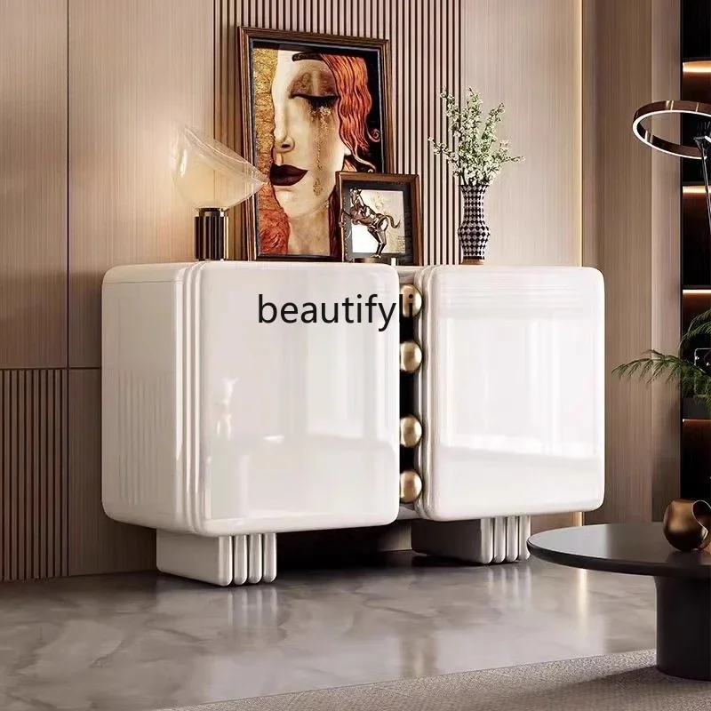 

Italian light luxury paint dining side cabinet home partition shoe cabinet high-end entrance storage cabinet bedroom bed
