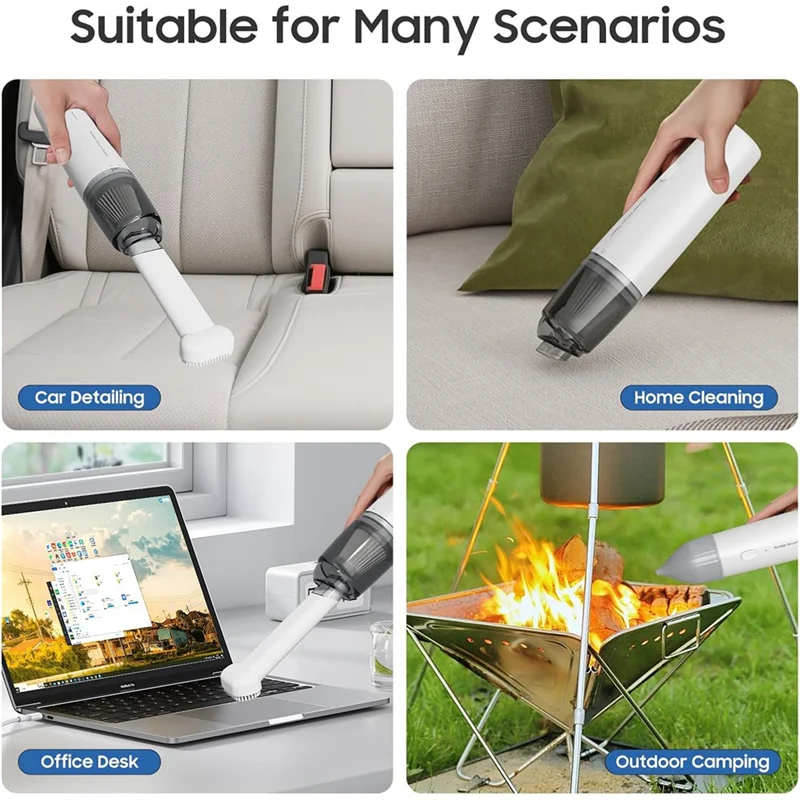 B07B-For Car Handheld Cordless Vacuum Cleaner 13000 PA Suction Power, Portable Mini Vacuum For Car Home Office And Pet Hair Blac