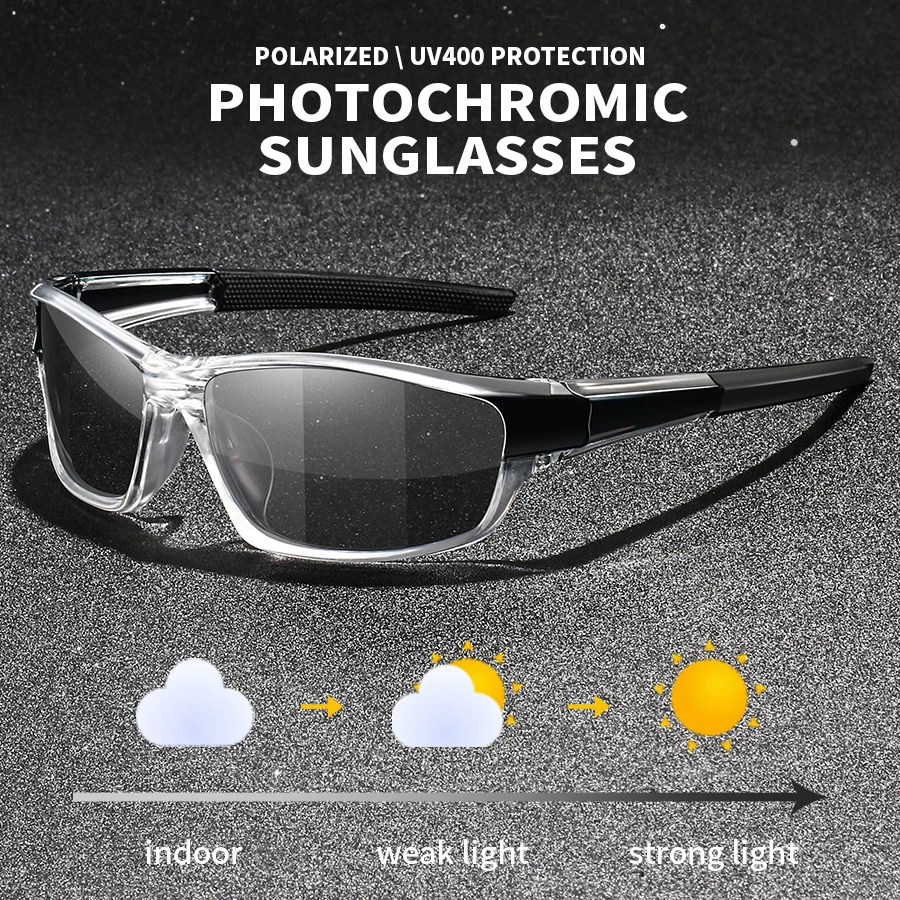 Gafas de sol fotocromáticas polarizadas deportivas Vintage para hombre y mujer, lentes de sol camaleón para pescar, ciclismo, conducción, montañismo, UV400