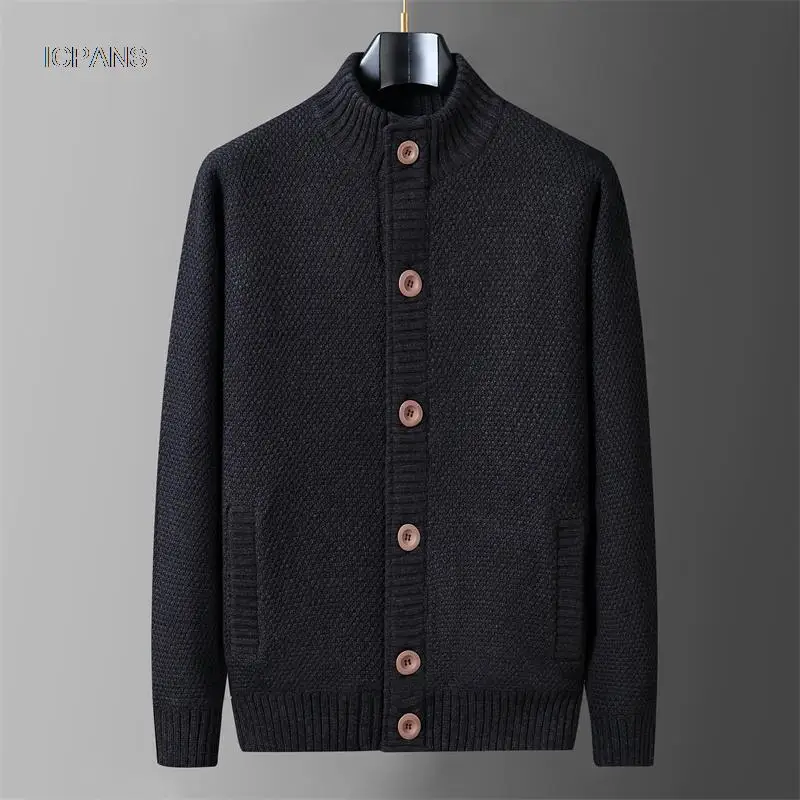 In pile caldo cardigan in cotone uomo maglione pulsante inverno addensare maglioni soprabito casual bianco rosso giacca da uomo 2022 abbigliamento