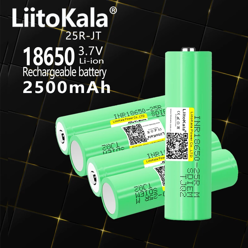 5 قطعة LiitoKala 2500mAh 18650 25R عالية استنزاف 20A 3.7 فولت بطارية ليثيوم أيون قابلة للشحن لمصباح يدوي أدوات كهربائية الشعلة كشافات
