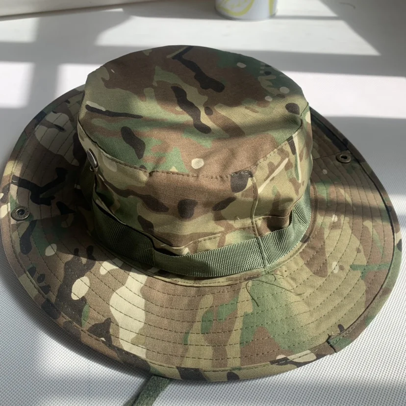 Electronic camouflage round edge pure cotton camouflage hat Benny hat camouflage wear-resistant breathable hat