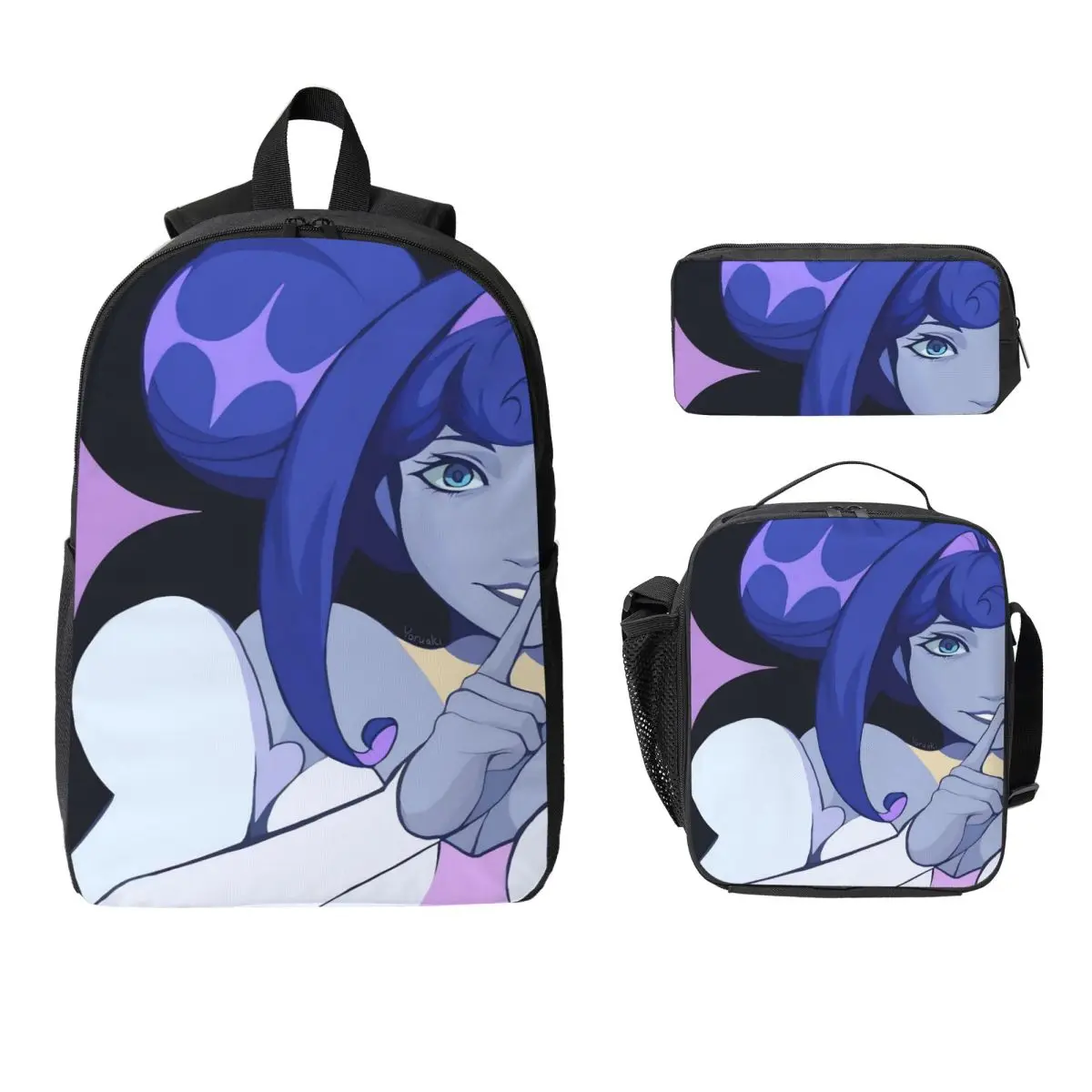 3Pcs K-Knights Of Guinevere School bags Set for Girls Boys Pencil Boxes Backpack Sets with Lunch Box For School  Knapsack