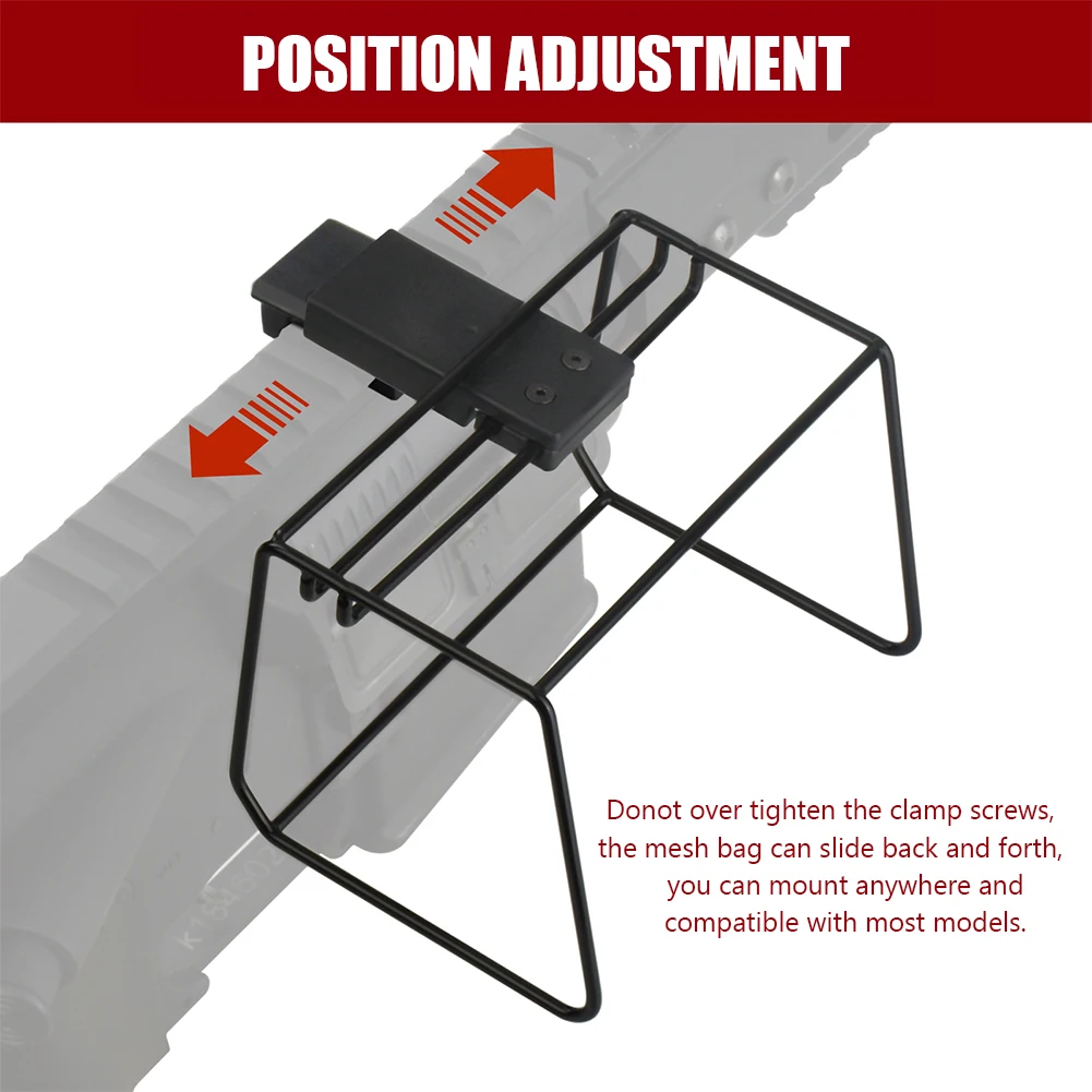 Outdoor Ammo Shell Bag Quick Release Brass Shell Catcher with Detachable Picatinny Nylon Mesh Bag for Rifle Accessories