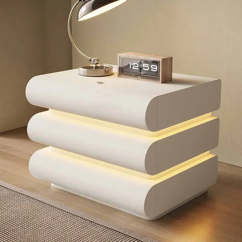 

Gray Cute Lamps Nightstand Nordic White Aesthetic Organizer Bedroom Side Table Storage Small Black Cabeceros Home Furniture