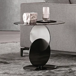 italian design luxury creative stainless steel  coffee table living room round side table modern