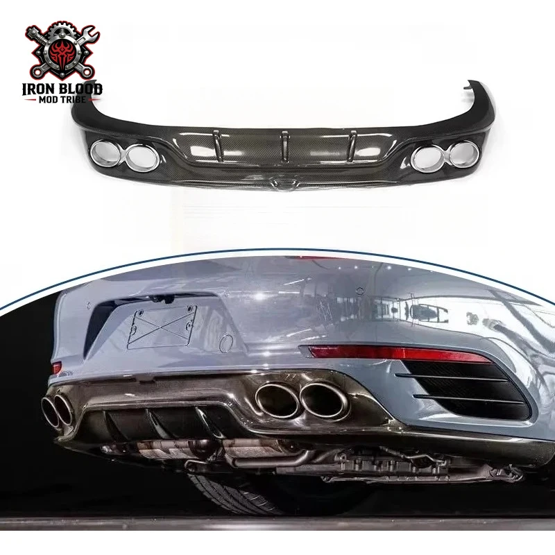 Suitable for 911 991.2 Turbo S Carbon Fiber AK Style Car Rear Diffuser Lip view 5