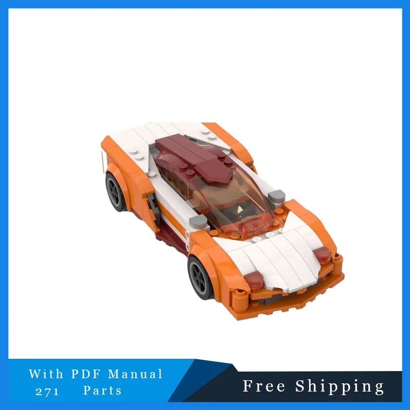 

271 детали MOC Speed City Car Оранжевый суперкар Строительные блоки Кирпич Гоночная техника Креативный гараж DIY Игрушка Детские рождественские подарки